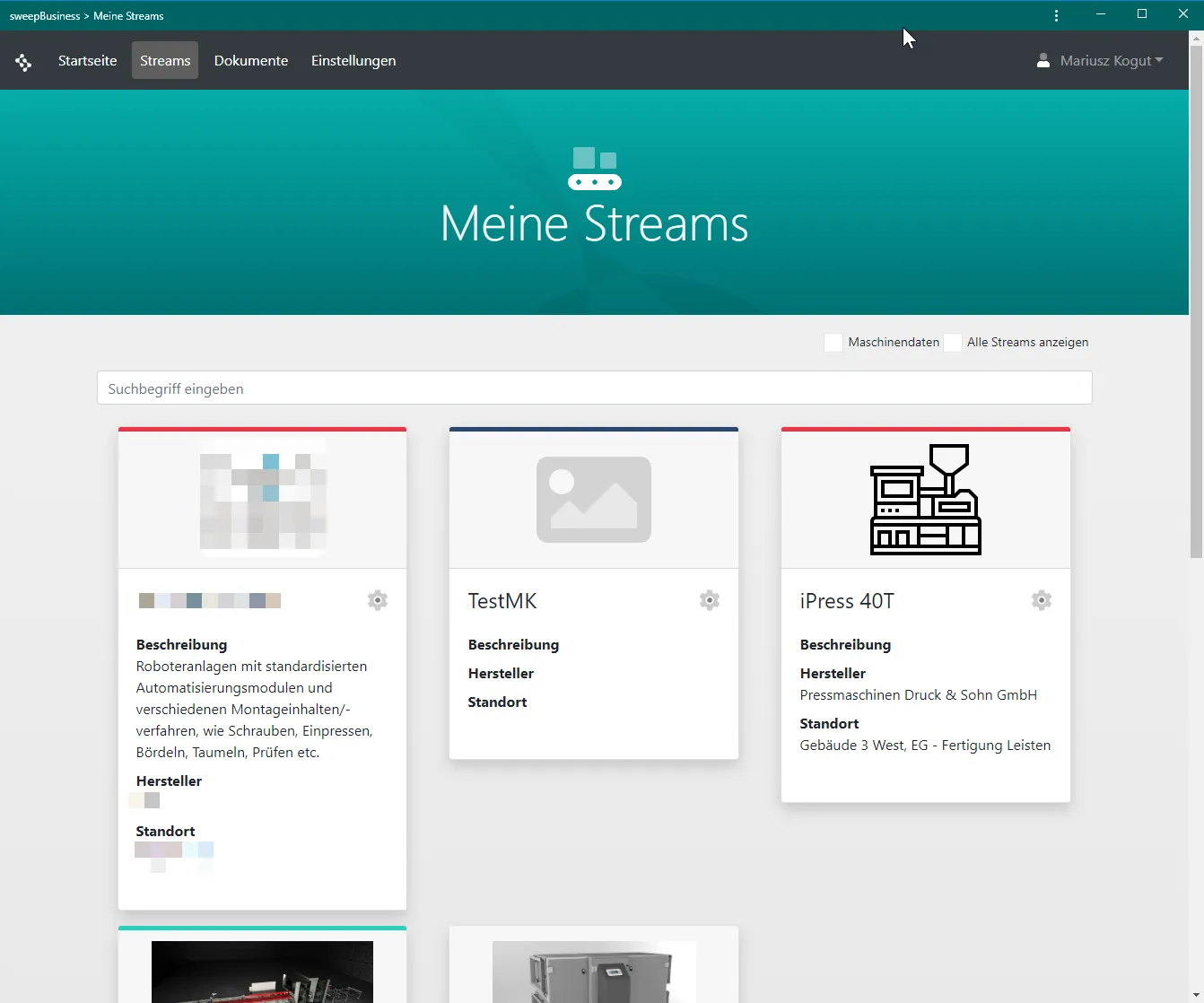 Streamübersicht